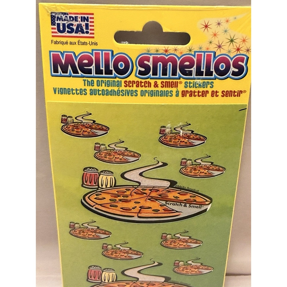 Scratch Sniff Stickers Pizza Scented Sealed Mello Smello NOS Cheese Oddity Y2K